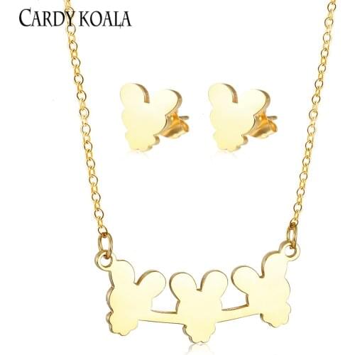 Titanium steel three little rabbits simple fashion wave wild earrings female