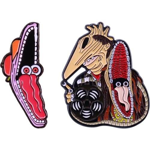 Barbara Maitland badge pin retro 80s horror comedy movie brooch