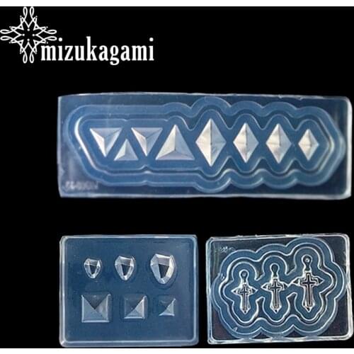 1pcs UV Resin Jewelry Liquid Silicone Mold 3D Geometry Rhombus Cross Resin Beads Mold For DIY Jewelry Nail Art Mold
