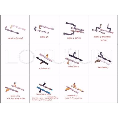 10pcs Power On/Off Key Volume Up/Down Side Button Flex for xiaomi Redmi 3 3S 3X prime 4A 4 pro Redmi Note 1 2 3 4 Y1 pro prime