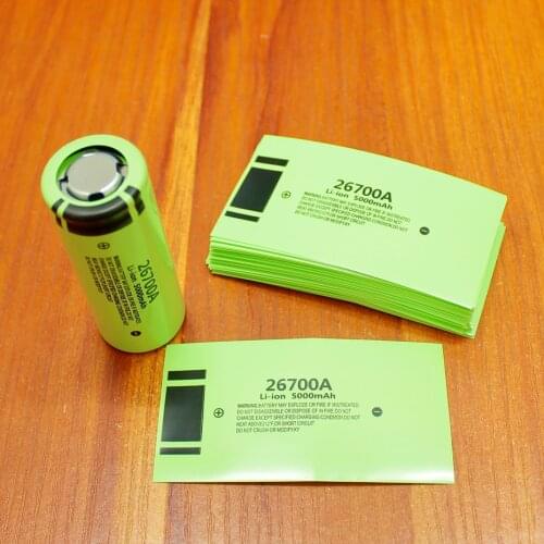 100pcs/lot Lithium Battery 26700 Package Heat Shrink Tubing Battery Cover Battery Cover PVC Insulation Heat Shrink Film 5000MAH