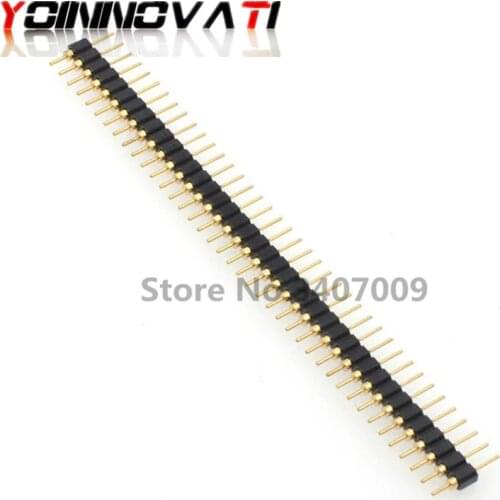200pcs 40 Pin Connector Header Round Needle 1x40 Golden Pin Single Row Male 2.54mm Breakable Pin Connector Strip