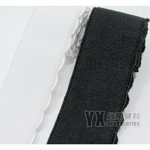 25mm 30mm 40mm 50mm wide elastic webbing for underwear sports clothing one side plush soft elastic band black white 5meters/lot