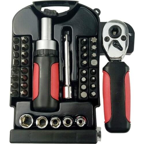 40Psc/set Ratchet Handle Wrench tool set chrome vanadium steel Adjustable Spanner socket 1/4 Ratchet adapter repair Tool kit