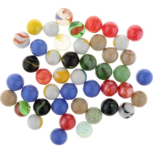 45 Pieces of 16mm Colored Glass Marbles, Kids Traditional Ball Game Toy Vase & Fish Tank Decoration