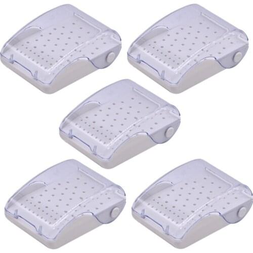 5pcs/lot Dental Plastic Bur Box 60 Holes Drill Placement Box Drill Box Autoclave Sterilizer Case Disinfection Holder Tools