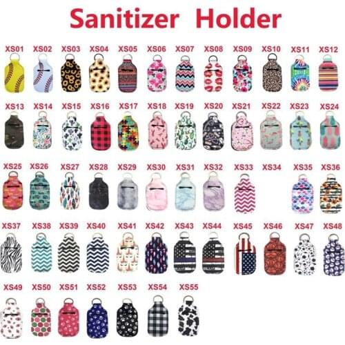 500pcs/lot Neoprene Hand keyring 30ML Sanitizer Bottle Holder Keychain Bags Key Rings Hand soap Bottle Holder 10*6cm wholesale