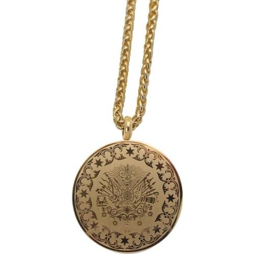 Arab Coin Turkey Coins Ottoman stainless steel pendant Necklace islam muslim jewelry