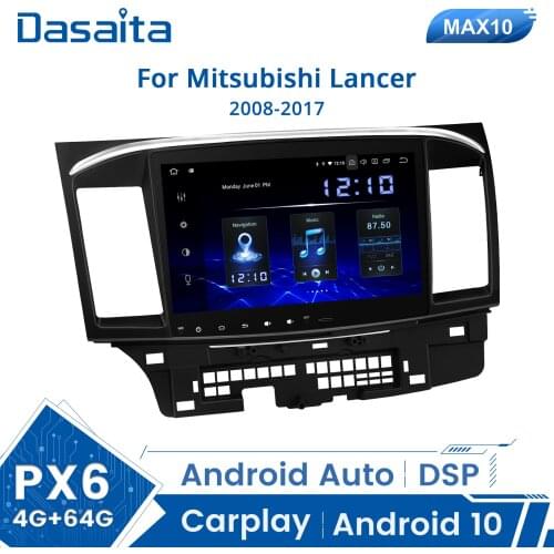 Dasaita 10.2" IPS Touch Screen Android 10 Car Radio Multimedia Player for Mitsubishi Lancer 2008-2017 GPS Navigation 4G RAM 1din