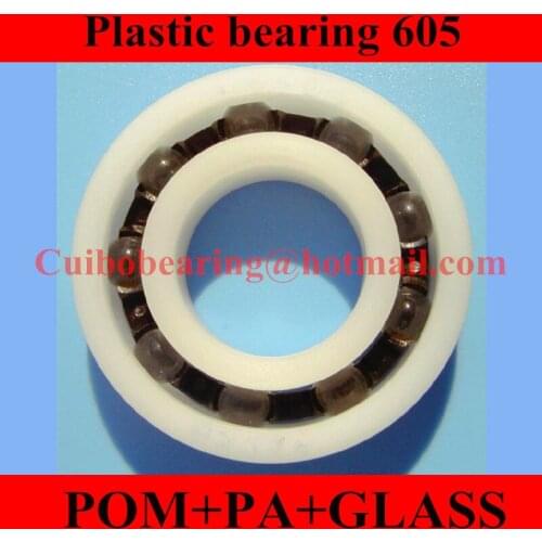 Free Shipping 100PCS 605 POM Plastic bearings 605 PA Glass Balls size:5x14x5mm