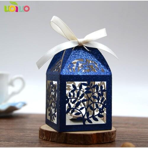 Free shipping glitter paper hot sale new design customized wedding supplies paper laser cut leaves birthday party wedding box