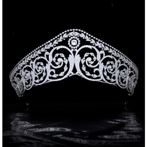 Funmode Big Luxury Design Flower Plant Design Bridal Hair Accessories Tiara Crown For Female Hairbands Jewelry Wholesale FC11