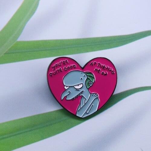 Mr. Burns enamel pin funny quote badge heart shaped brooch cartoon decor