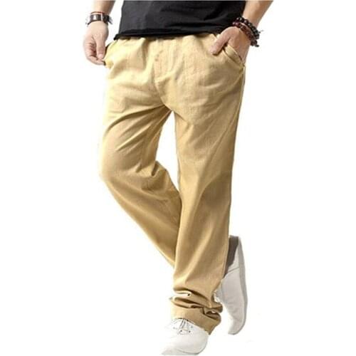 Spring Summer Classic Style New Mens Thin Cotton Seven Kinds Style Casual Pants Business Solid Color Straight Stretch Trousers