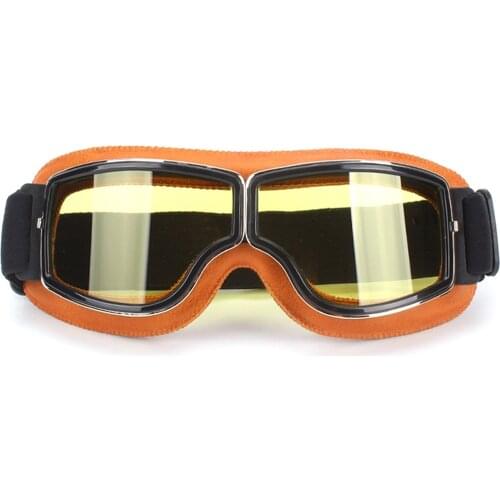 BSDDP Universal Motorcycle Vintage Goggles PU Leather Motorbike Scooter Biker Glasses Windproof Steampunk Goggles Moto Goggles