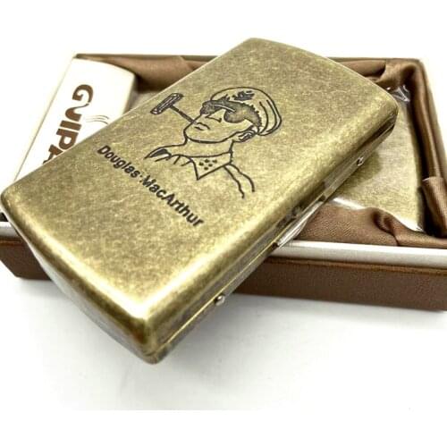 Douglas MacArthur Cigarette Case Male Portable Retro Metal Cigarettes Holder Storage for 12 Pc Smoking Accessories Men Gifts