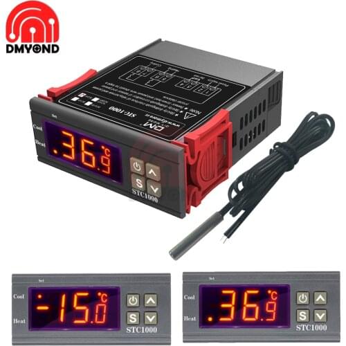 AC 110V 220V DC 12V 24V STC 1000 LED Digital Temperature Controller Thermostat Incubator Water Heater Relay Heating Cooling