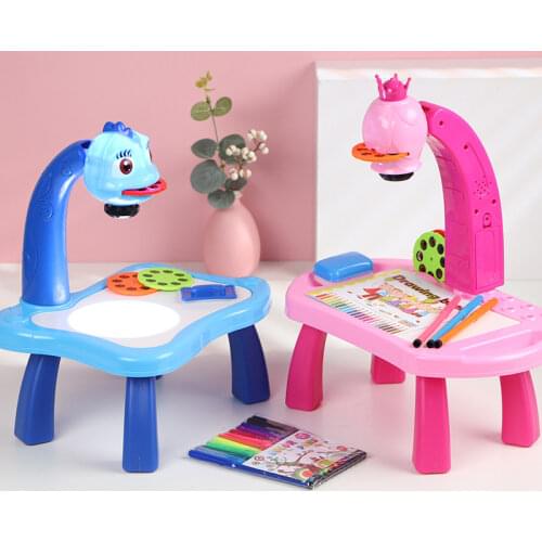 Kids Art Drawing Board Led Projector Painting Table Board Children Xmas Christmas Gift Led Projector Painting Table Drawing Toys