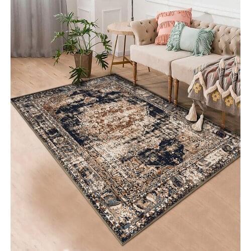 Kahverengi etnik desenli halı şönil orjinal desenli halı yatak odası oturma odası mutfak kaymaz anti alerjik kargo bedava halı