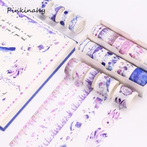 Fantasy Ocean Stars Floral Masking Washi Tape Set Decoration Tapes Masking Stickers Diary Album Stationery School Supplies
