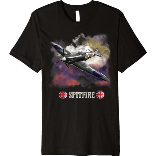 WWII British Aircraft RAF Supermarine Spitfire Fighter T-Shirt. Summer Cotton O-Neck Short Sleeve Mens T Shirt New S-3XL