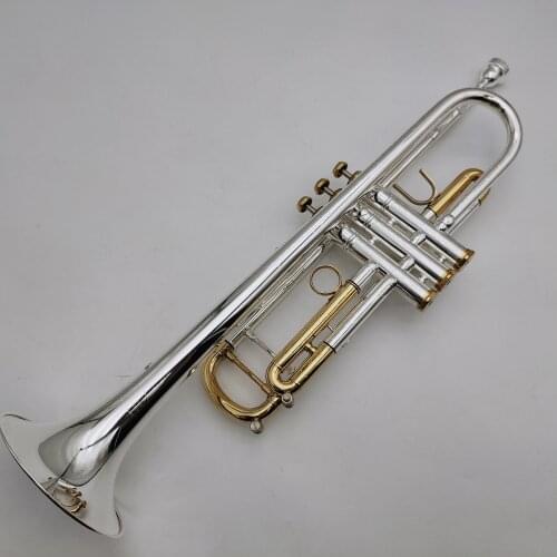 Hot Sell LT180S-37 Trumpet B Flat Silver Plated Professional Trumpet Musical Instruments with Case Free Shipping