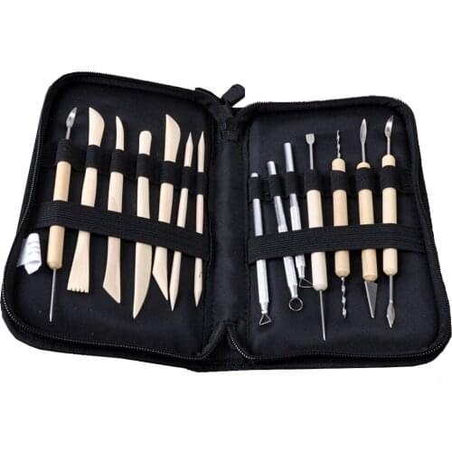 14 pieces Modelling carving tools,clay ceramic sculpting clay tool with bag for potter artists pottery double-sided carving tool