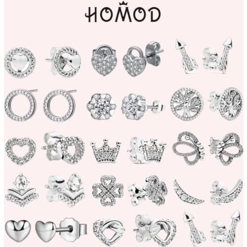 HOMOD Classic Princess Crown Stud Earrings For Women Romantic Love Stud Earrings With Girl Valentines Day Present