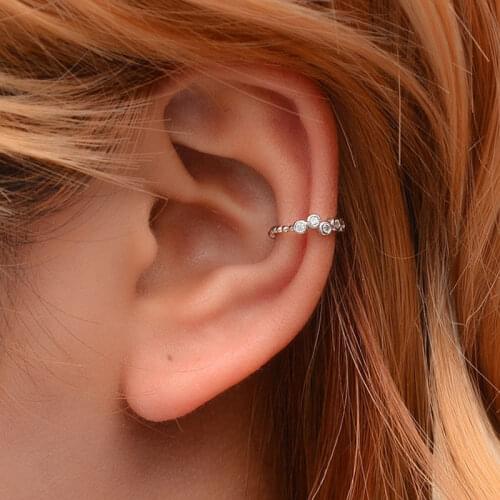 1 pcs Vintage Crown Flower Leaf Ear Cuff Non Pierced Clip Earrings for Women Trendy Punk Small Carved Hollow Crystal
