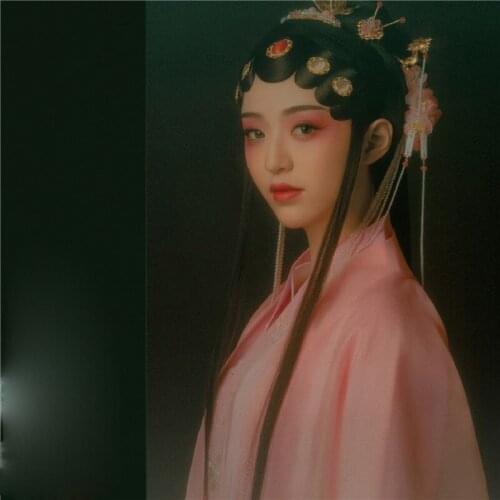 WYJN Pink Red Vintage Chinese Traditional Peking Opera Costume National Trend Stage Show Classical Dance Hanfu Female Dress