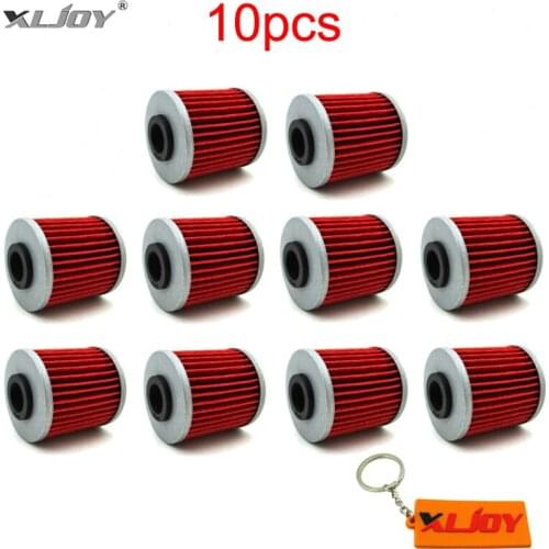 10x Oil Filter For SUZUKI RMZ450 RMZ250 Kawasaki KX250F KX250 2008 2009 2010 2011 2012 2013 2014 2015 KX450F 2016 Pit Dirt Bike
