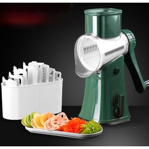 Multi-Function Vegetable Chopper Hand-Cranking Rotation Grater Kitchen Three-in-One Drum Shredder Kitchen Gadgets