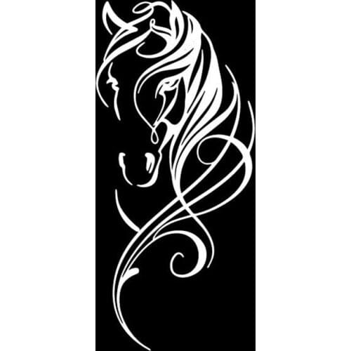 Horse Fashion Creative Car Door Car Sticker Decoration Pattern Vinyl Decal Cover Scratches Waterproof Accessories Black/Silver