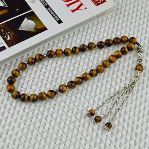 2020 New Arrival Tiger eyes stone Islamic musilm 33 prayer beads tashih Rosary beads for thanks giving day Holiday gift