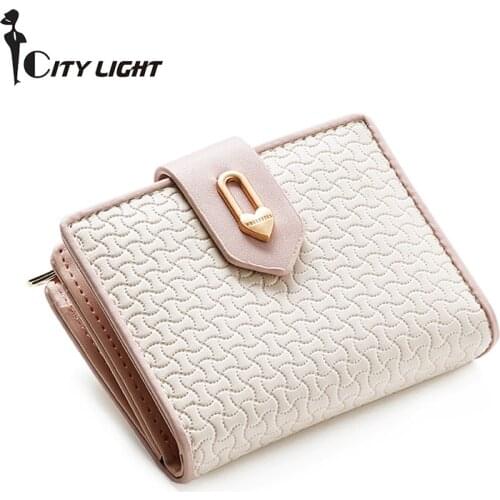 New Short Wallet Women Fashion Zipper Hasp Panelled Small Purse High Capacity Coin Purse Card Holder