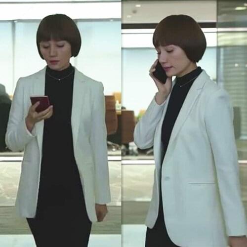 Office ladies suit jacket 2019 spring and autumn new fashion white OL temperament commuter slim pioneer suit suit jacket