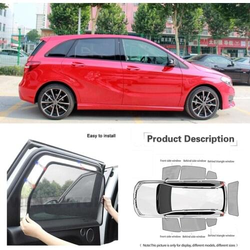 For Mercedes Benz B Class Car Full Side Windows Magnetic Sun Shade UV Protection Ray Blocking Mesh Visor Decoration Accessories