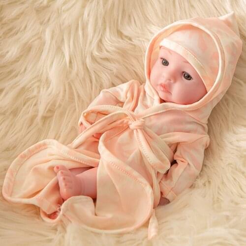 Lifelike Kid Accompany Cute Reborn Baby Doll Toddler Comforting Hairdress Clothes Accessory Soft Cleanable Play Sleep Cute Toy