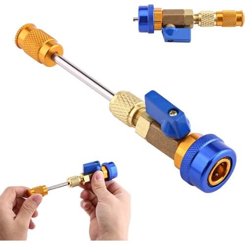 Adjustable Air Conditioning R134A Valve Core Quick Remover Installer High Low Pressure Tool Tire Car Valve Core