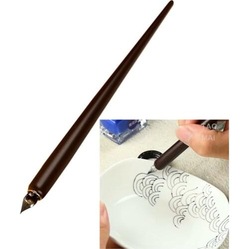 Pottery on-glaze Dipping Fountain Pen Long Pole Pottery DIY Painted Pens Low Temperature on-glaze Ceramic Painting Pens