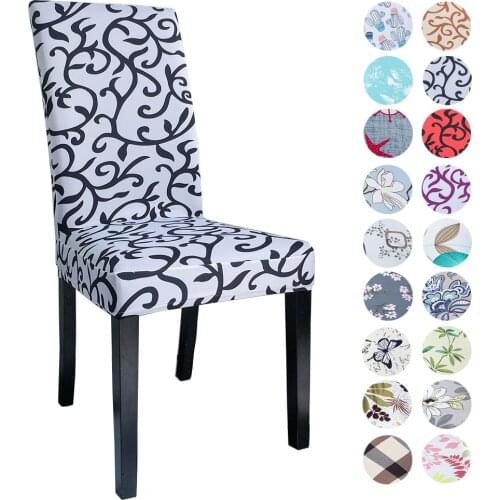 Airldianer Flower Printing Removable Chair Cover Big Elastic Slipcover Modern Kitchen Seat Case Stretch Chair Cover For Banquet