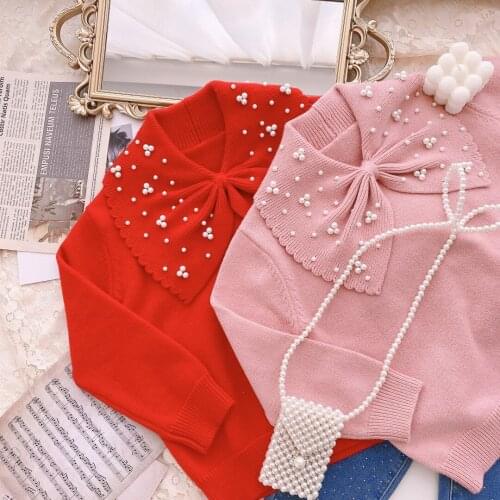 Baby Girl Sweater Spring Autumn New 2021 Baby Girl Red New Year Sweater Costume Baby Girl Clothes Kids Knitted Cardigan Coats