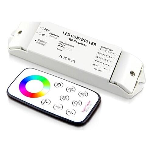 T3+R4 High quality speed and brightness adjustable led rgb light RF touch remote controller