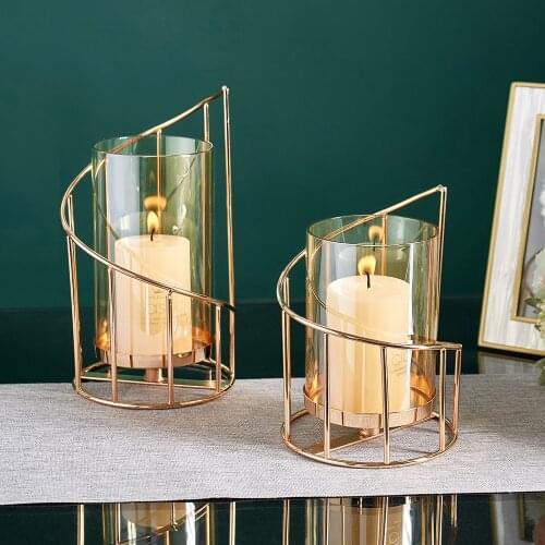 European Metal Home Decor Crystal Candle Lantern Gold Candle Holders Wedding Centerpieces Center Table Candlesticks Parties