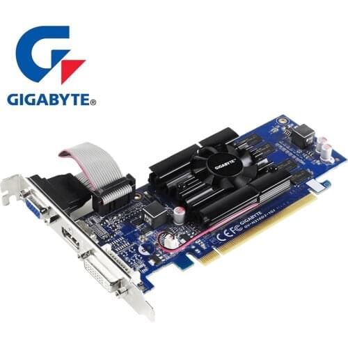 GIGABYTE G210 1GB Graphics Cards 64Bit GDDR3 Video Card Original for nVIDIA Geforce GPU games Dvi VGA GT630 GT710 GT730 Used