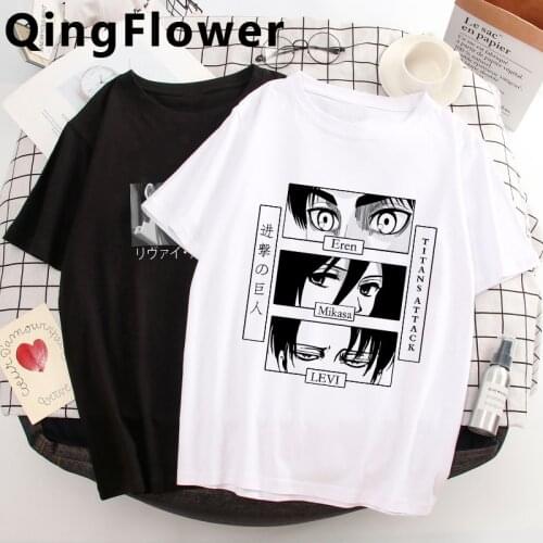 Japanese Anime Attack on Titan Graphic T Shirt Men Manga Shingeki No Kyojin 90s Tshirt Manga Summer T-shirt Casual Top Tees Male