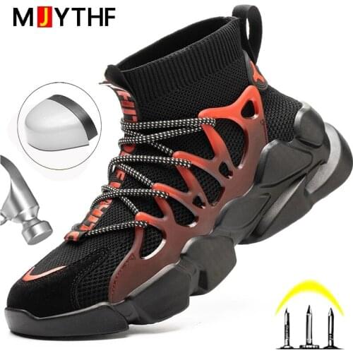 Dropshipping Work Safety Boots Men Work Shoes Sneakers Indestructible Steel Toe Shoes Lightweight Safety Shoes Men Sneaker Work
