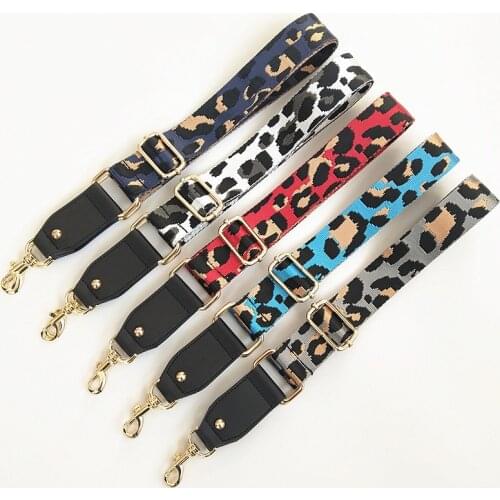 Wide 3.8Cm Women New Style Color Leopard Print Shoulder Strap Adjustable Single Messenger Female Bag