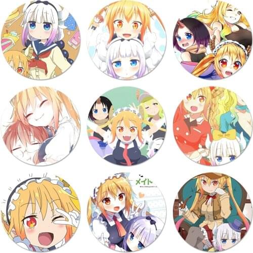 58mm Kobayashis Dragon Maid Icons Pins Badge Decoration Brooches Metal Badges For Backpack Decoration