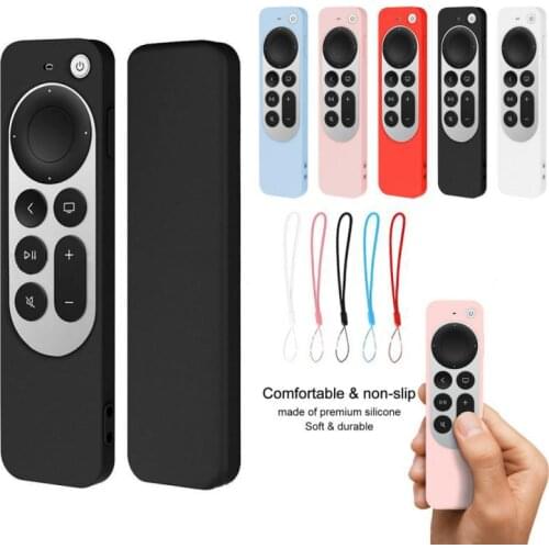 1PCs 2021 Silicone Anti-Lost Protective Case for Apple TV 4K 2nd Gen Siri Remote Anti-Slip Durable Silicon Shockproof Cover